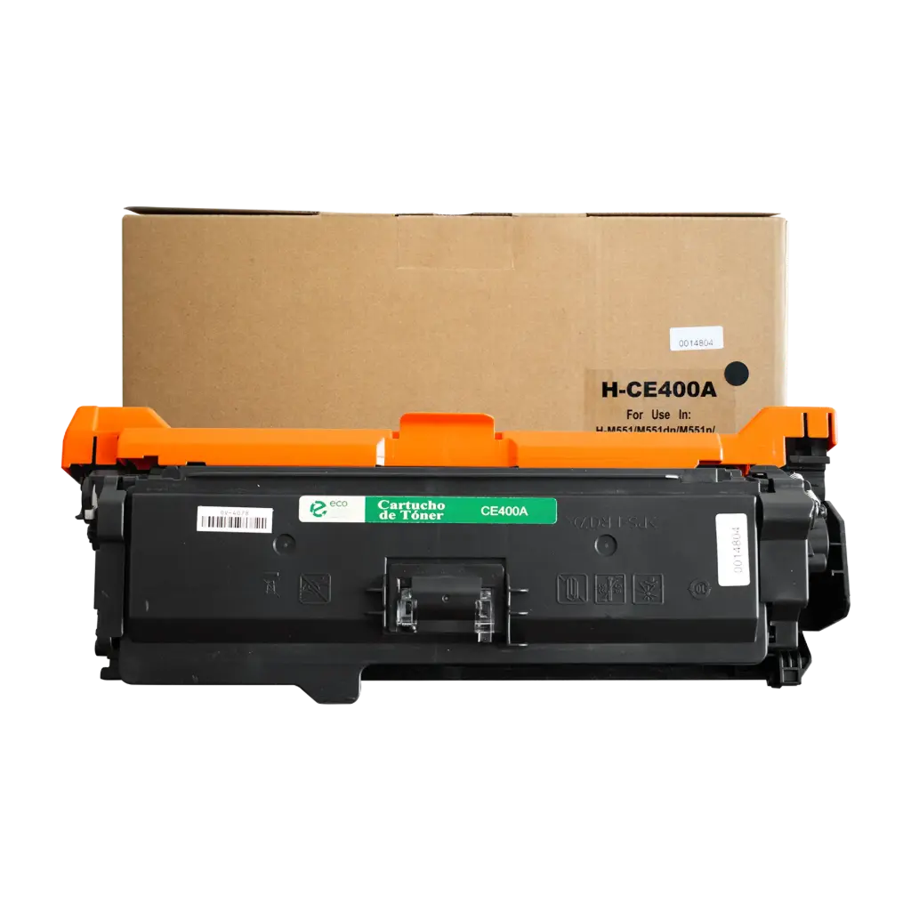 Cartucho de Tóner marca ECO-TONER para impresoras Hewlett Packard LJ M551N, M575, código CE400A, Negro, rendimiento para 5500 páginas