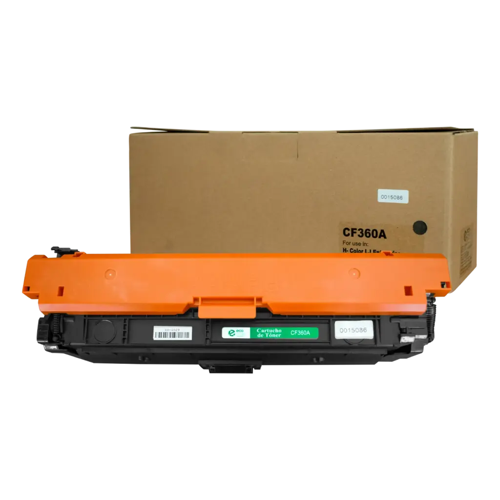 Cartucho de Tóner marca ECO-TONER para impresoras Hewlett Packard M552DN, M553DN, código CF360A, Negro, rendimiento para 5000 páginas
