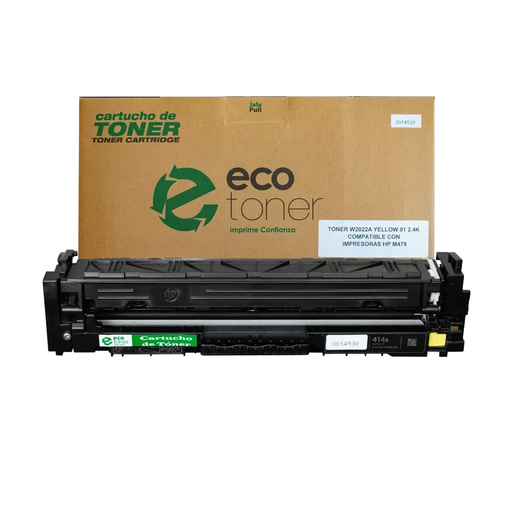 Cartucho de Tóner marca ECO-TONER para impresoras Hewlett Packard M479, M454, código W2022A, Yellow, rendimiento para 2100 páginas