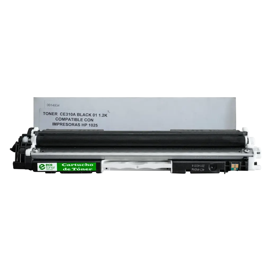 Cartucho de Tóner marca ECO-TONER para impresoras Hewlett Packard LJ CP1025, código CE310A, Negro, rendimiento para 1200 páginas