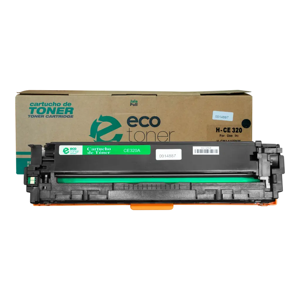 Cartucho de Tóner marca ECO-TONER para impresoras Hewlett Packard LJ CP1525, CM1415 código CE320A, Negro, rendimiento para 2000 páginas  