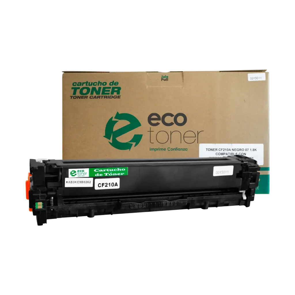 Cartucho de Tóner marca ECO-TONER para impresoras Hewlett Packard LJ 131, M251, M276,  código CF210A, Negro, rendimiento para 1520 páginas