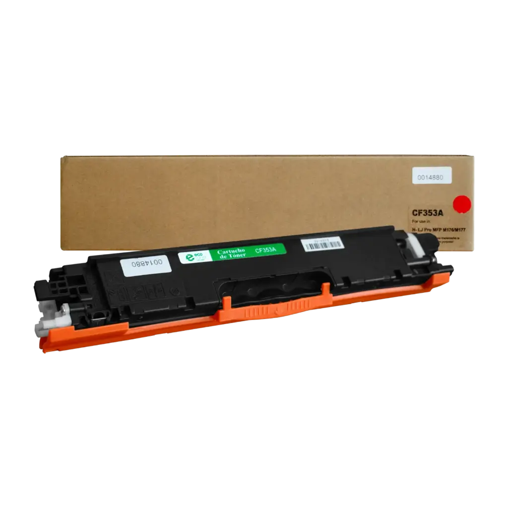 Cartucho de Tóner marca ECO-TONER para impresoras Hewlett Packard M176, M177, código CF353A, Magenta, rendimiento para 1000 páginas 