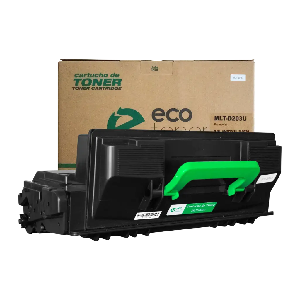 Cartucho de Tóner marca ECO-TONER para impresoras Samsung SL-M4020, 4070, 4072, código MLTD203U, Negro, Alto Rendimiento 15,000 Págs.