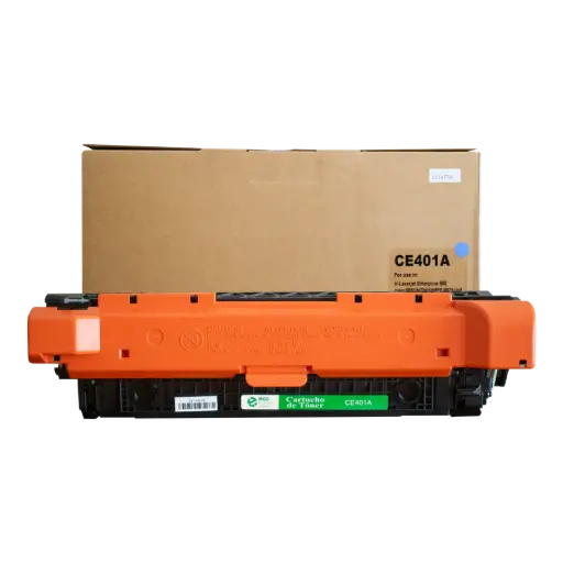 [HLCE401A07] Cartucho de Tóner marca ECO-TONER para impresoras Hewlett Packard LJ M551N, M575, código CE401A, Cian, rendimiento para 6000 páginas
