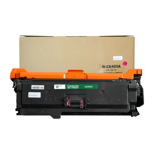 [HLCE403A07] Cartucho de Tóner marca ECO-TONER para impresoras Helwett Packard LJ M551N, M575, código CE403A, Magenta, rendimiento para 6000 páginas