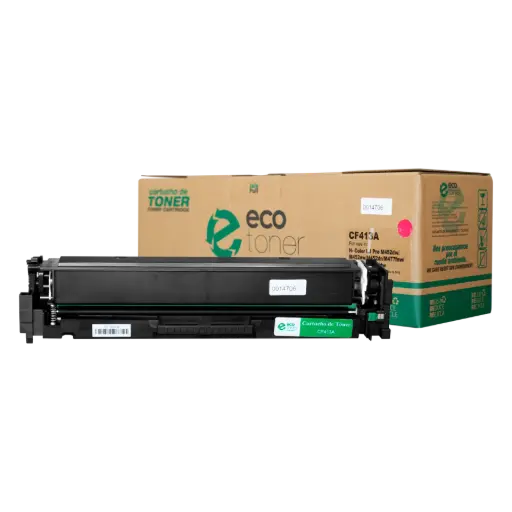 [HLCF413A07] Cartucho de Tóner marca ECO-TONER para impresoras Helwett Packard LJ PRO M452, MFP477, código CF413A, Magenta, rendimiento para 2300 páginas