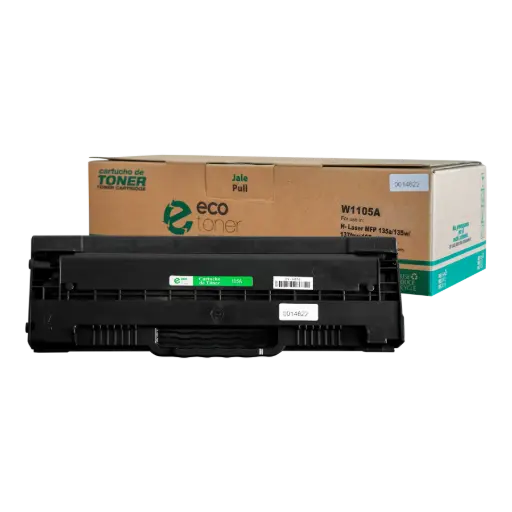 [HLW1105A07] Cartucho de Tóner marca ECO-TONER para impresoras Hewlett Packard MFP 135/137, código W1105A, Negro Rendimiento para 1000 Págs.