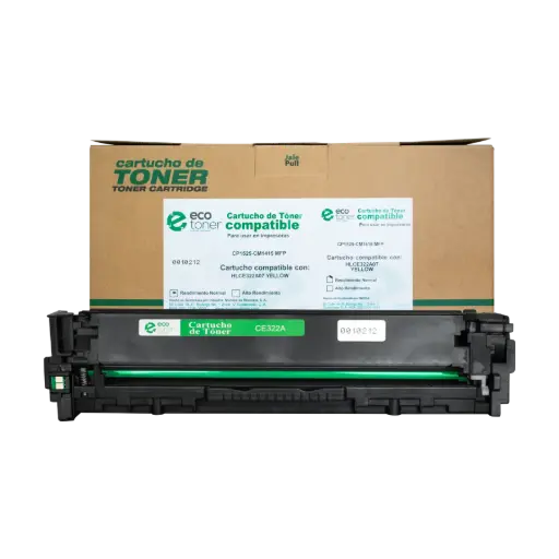[HLCE322A07] Cartucho de Tóner marca ECO-TONER para impresoras Hewlett Packard LJ CP1525, CM1415, código CE322A, Yellow, rendimiento para 1300 páginas