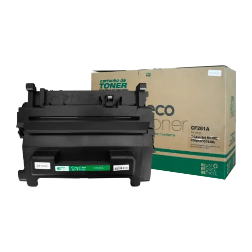 [HLCF281A07] Cartucho de Tóner marca ECO-TONER para impresoras Hewlett Packard LJ M604, 605N, M604, 605, 606DN, M605, 606X, MFP M630DN, 630F, MFP 603H, 630Z, código CF281A, Negro, Rendimiento para 10500 Págs.