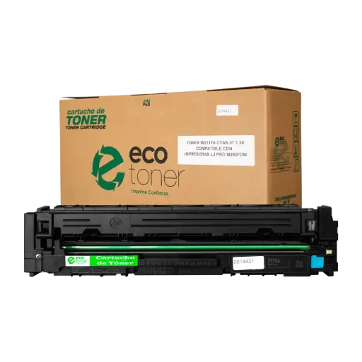 [HLW2111A07] Cartucho de Tóner marca ECO-TONER para impresoras Hewlett Packard M283, código W2111A, Cian, rendimiento para 1250 páginas