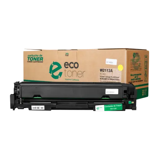 [HLW2112A07] Cartucho de Tóner marca ECO-TONER compatible con impresoras Hewlett Packard M283, código W2112A, Yellow, rendimiento para 1250 Págs.