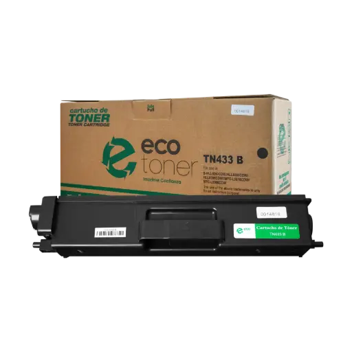 [BLTN433B07] Cartucho de Tóner marca ECO-TONER para impresoras Brother 8900, código TN433, Negro, rendimiento para 4500 páginas