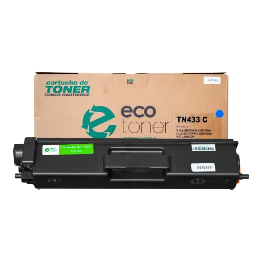 [BLTN433C07] Cartucho de Tóner marca ECO-TONER para impresoras Brother 8900, código TN433, Cian, rendimiento para 4000 páginas