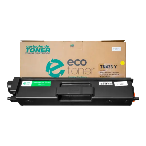 [BLTN433Y07] Cartucho de Tóner marca ECO-TONER para impresoras Brother 8900, código TN433, Yellow, rendimiento para 4000 páginas