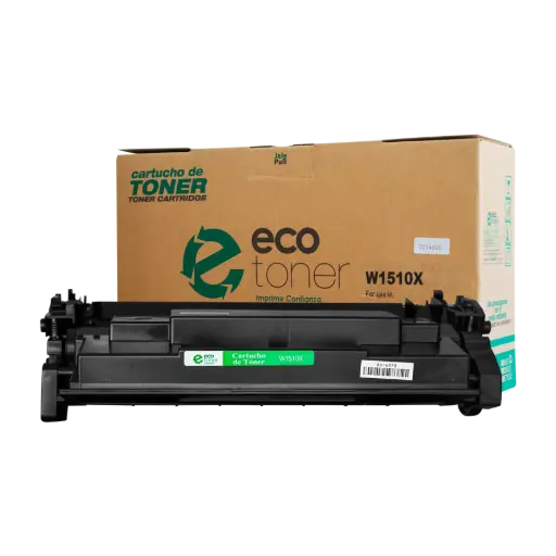 [HLW1510X07] Cartucho de Tóner marca ECO-TONER para impresoras Hewlett Packard Pro4003dw, 4003dn, MFP 4103fdw, 4103fdn, código W1510X, Negro, Alto Rendimiento para 9700 Págs.