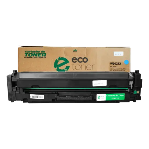 [HLW2021X07] Cartucho de Tóner marca ECO-TONER para impresoras Hewlett Packard M479, M454, código W2021X, Cian, de alto rendimiento para 6000 páginas