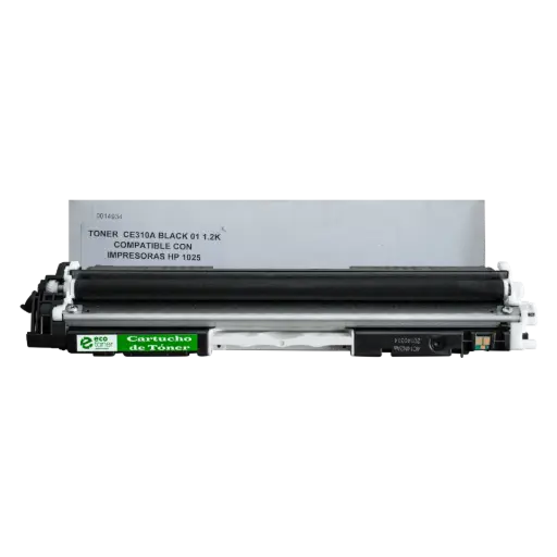 [HLCE310A07] Cartucho de Tóner marca ECO-TONER para impresoras Hewlett Packard LJ CP1025, código CE310A, Negro, rendimiento para 1200 páginas