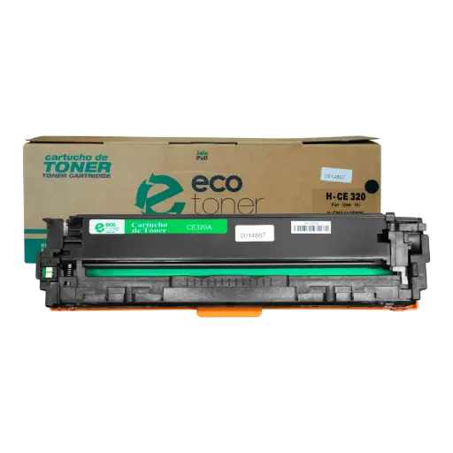 [HLCE320A07] Cartucho de Tóner marca ECO-TONER para impresoras Hewlett Packard LJ CP1525, CM1415 código CE320A, Negro, rendimiento para 2000 páginas  