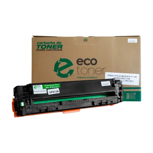 [HLCF213A07] Cartucho de Tóner marca ECO-TONER para impresoras Hewlett Packard LJ 131, M251, M276,  código CF213A, Magenta, rendimiento para 1800 páginas