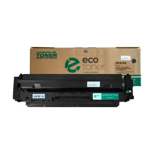 [HLCF410X07] Cartucho de Tóner marca ECO-TONER para impresoras Helwett Packard LJ PRO M452, MFP477, código CF410x, Negro, rendimiento para 6500 páginas 