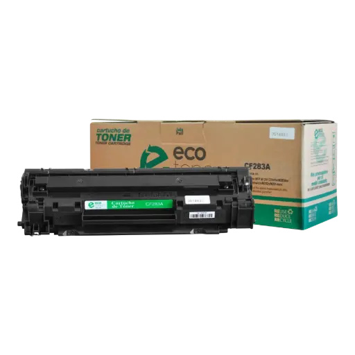 [HLCF283A07] Cartucho de Tóner marca ECO-TONER para impresora Hewlett Packard LJ Pro MFP M125,127FN, 201, 202DW, 225DN, M202N, Código CF283A, Negro Rendimiento para 1500 Págs.      