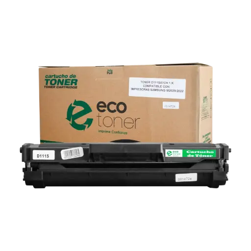 [SLMLTD111S07] Cartucho de Tóner marca ECO-TONER para impresoras Samsung M2020, 2022, 2070, código MLTD111S, Negro, Rendimiento para 1000 Págs.